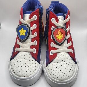 Paw Patrol Toddler High Top Sneakers Size 8T Boys Chase Marshall Zuma Cartoons